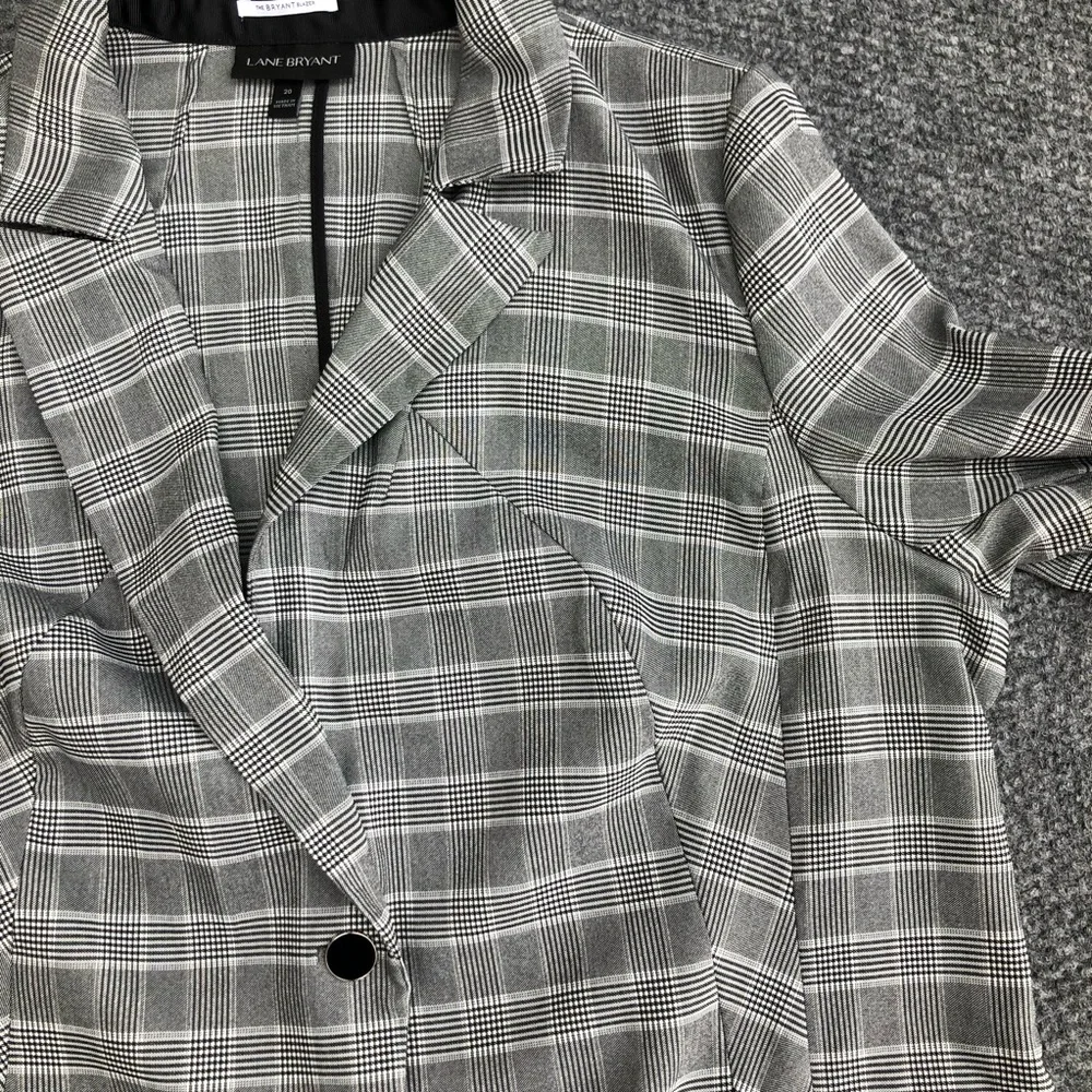 Lane Bryant the Bryant blazer single button plaid blazer size 20
